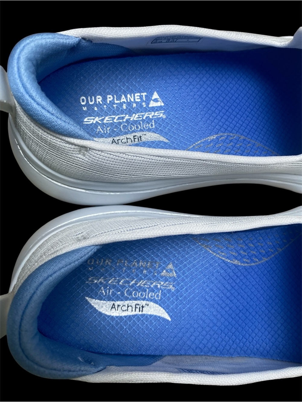 Skechers Go Walk Arch Fit, Mesh Slip-On Minimalist Sneakers White, Blue Sz 9 - Picture 8 of 11